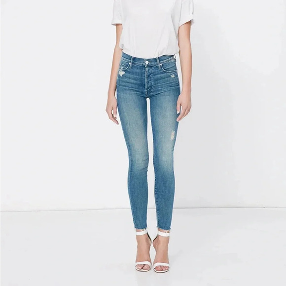 Mother Jeans The Stunner Ankle Fray Graffiti Girl - Picture 1 of 8